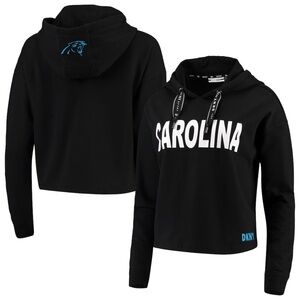 NFL Women's Carolina Panthers DKNY Sport Black Maddie Crop Hoodie football Med